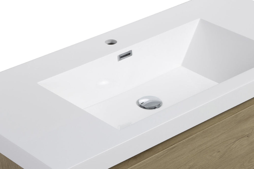 English Elm 48" Glossy White Resin Drop-in Vanity Countertop Sink for Bathroom Cabinets W1920P212116