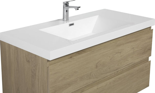 English Elm 48" Glossy White Resin Drop-in Vanity Countertop Sink for Bathroom Cabinets W1920P212116
