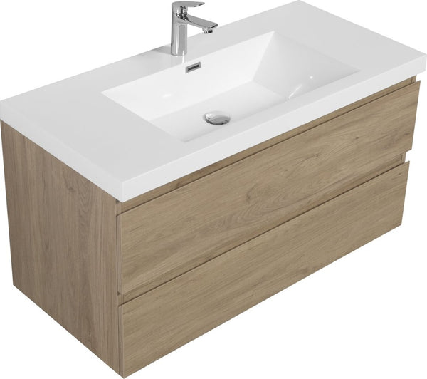 English Elm 48" Glossy White Resin Drop-in Vanity Countertop Sink for Bathroom Cabinets W1920P212116