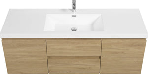 English Elm 60" Resin Integrated Sink Countertop for Bathroom Vanity Glossy White Drop-in Basin W1920P212124
