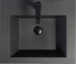 English Elm 30 Inch Matte Black Quartz Sand Bathroom Vanity Top Single Hole Drop in Basin Sink W1920P212128