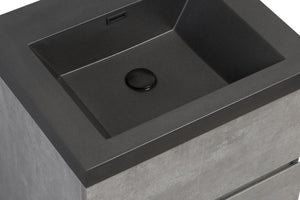English Elm 30 Inch Matte Black Quartz Sand Bathroom Vanity Top Single Hole Drop in Basin Sink W1920P212128