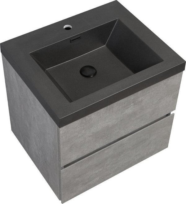 English Elm 30 Inch Matte Black Quartz Sand Bathroom Vanity Top Single Hole Drop in Basin Sink W1920P212128