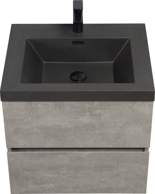 English Elm 30 Inch Matte Black Quartz Sand Bathroom Vanity Top Single Hole Drop in Basin Sink W1920P212128