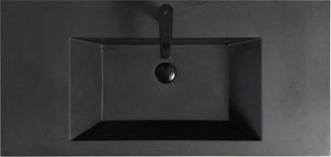 English Elm 48" Quartz Sand Integrated Sink Countertop Matte Black Finish for Bathroom Vanity W1920P212139