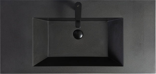 English Elm 48" Quartz Sand Integrated Sink Countertop Matte Black Finish for Bathroom Vanity W1920P212139