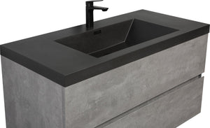 English Elm 48" Quartz Sand Integrated Sink Countertop Matte Black Finish for Bathroom Vanity W1920P212139
