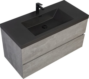 English Elm 48" Quartz Sand Integrated Sink Countertop Matte Black Finish for Bathroom Vanity W1920P212139