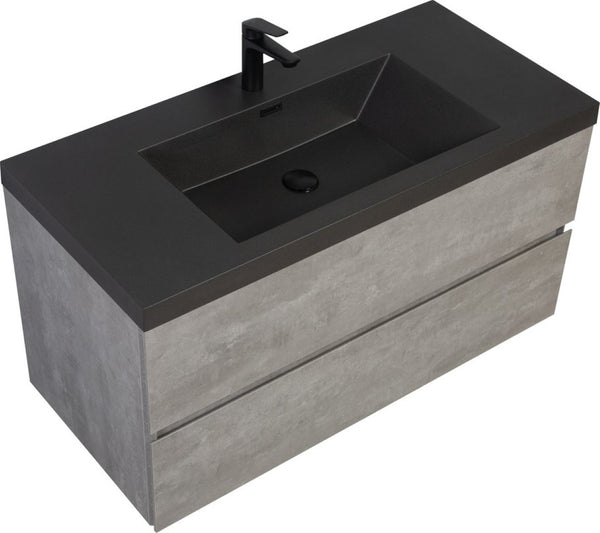English Elm 48" Quartz Sand Integrated Sink Countertop Matte Black Finish for Bathroom Vanity W1920P212139