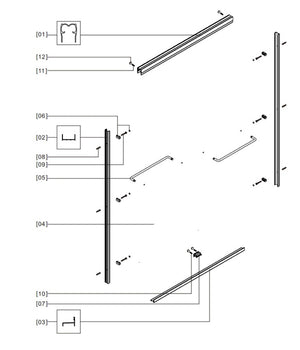 English Elm Glass Replacement Panel Tempered Safety Film Hydrophobic Shower Enclosure Bath Brushed Nickel 60 Stainless Steel W1920P341500