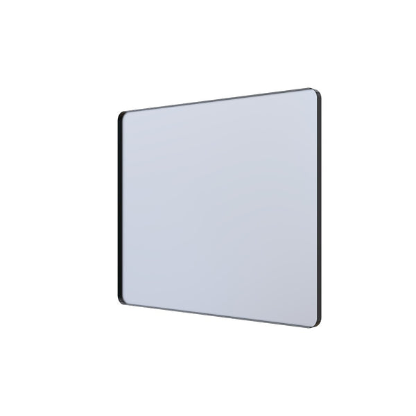 English Elm 36 Inch Rectangular Bathroom Wall Mirror Matte Black Aluminum Frame Tempered Glass W1920P498816