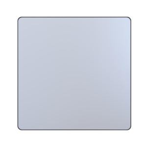 English Elm 36" Square Matte Black Aluminum Vanity Mirror Tempered Glass Bathroom Wall Mount W1920P498817