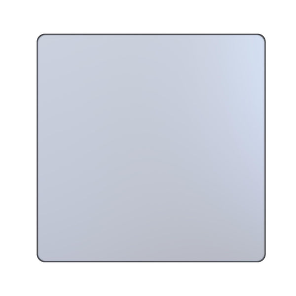 English Elm 38" Square Aluminum Frame Bathroom Vanity Mirror Matte Black Tempered Glass Wall Mount W1920P498818