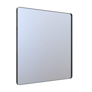 English Elm 38" Square Aluminum Frame Bathroom Vanity Mirror Matte Black Tempered Glass Wall Mount W1920P498818
