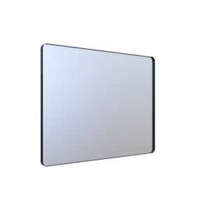 English Elm 40" Rectangular Matte Black Aluminum Wall Mirror Tempered Glass Bathroom Vanity W1920P498819