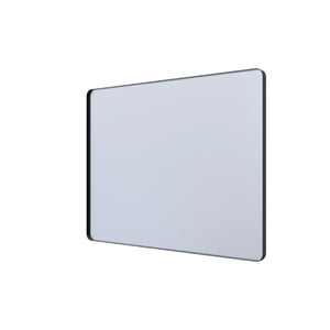 English Elm 40" Rectangular Matte Black Aluminum Wall Mirror Tempered Glass Bathroom Vanity W1920P498819