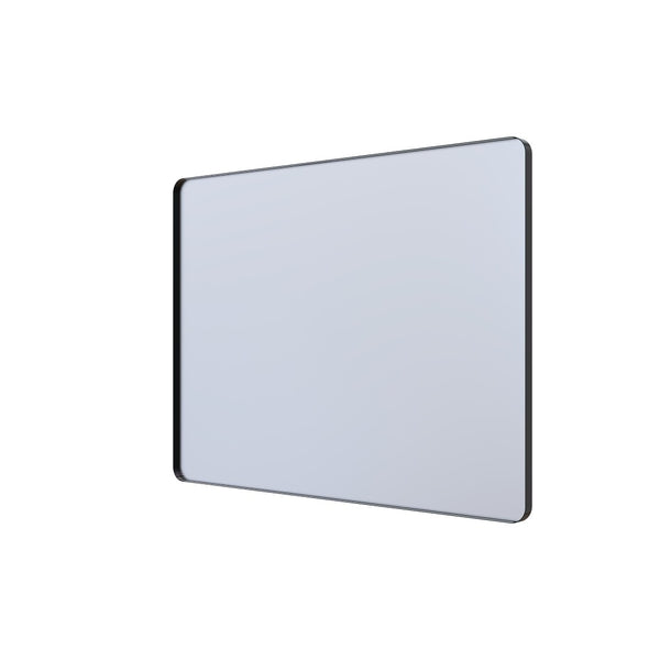 English Elm 40" Rectangular Matte Black Aluminum Wall Mirror Tempered Glass Bathroom Vanity W1920P498819