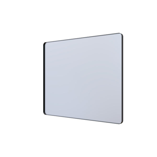 English Elm 40" Rectangular Wall Mirror Matte Black Aluminum Frame Shatterproof Tempered Glass Bath W1920P498820