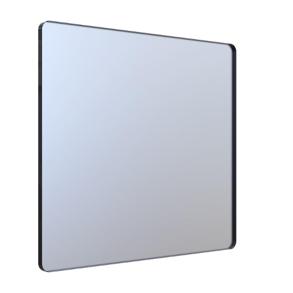 English Elm 40 Inch Rectangular Wall Mirror Matte Black Aluminum Frame Tempered Glass Vanity Bath W1920P498821
