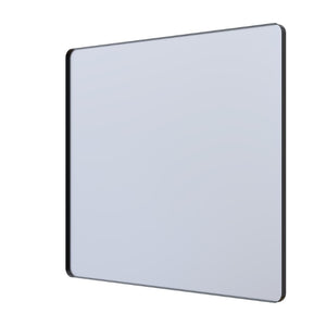 English Elm 40 Inch Rectangular Wall Mirror Matte Black Aluminum Frame Tempered Glass Vanity Bath W1920P498821