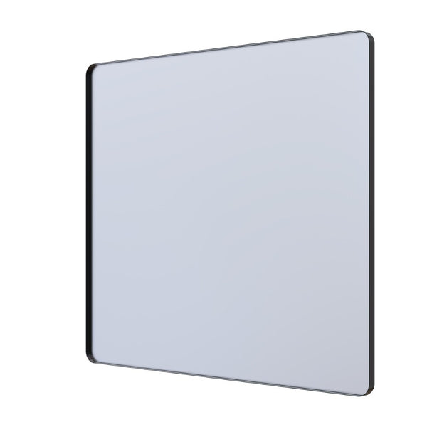 English Elm 40 Inch Rectangular Wall Mirror Matte Black Aluminum Frame Tempered Glass Vanity Bath W1920P498821