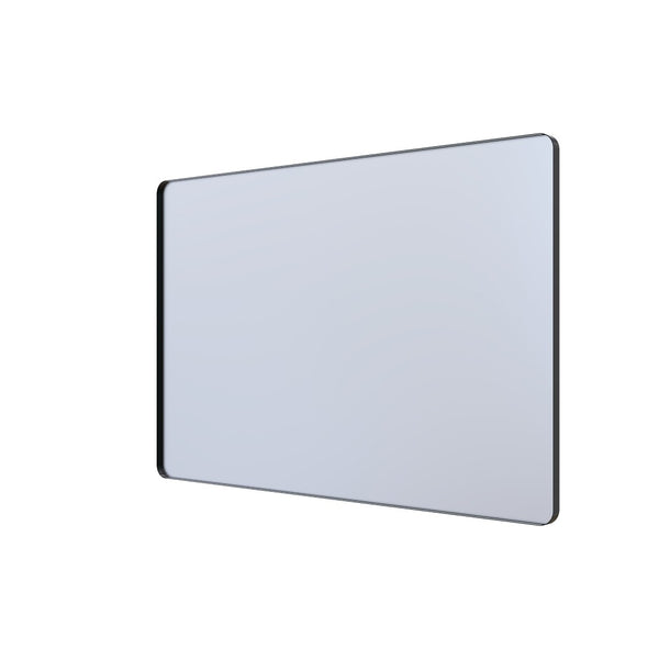 English Elm 48" X 32" Matte Black Aluminum Wall Mirror Tempered Glass Vanity Bathroom Accent W1920P498822