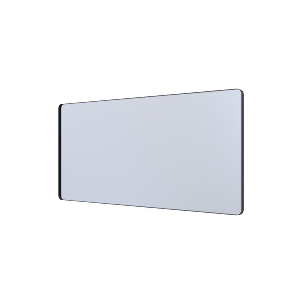 English Elm 60" Rectangular Wall Mirror Matte Black Aluminum Frame Tempered Glass Bathroom Vanity W1920P498823