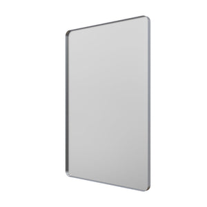 English Elm 24 X 36 Rectangular Wall Mirror Slim Aluminum Frame Tempered Glass Bathroom Vanity Silver W1920P498828
