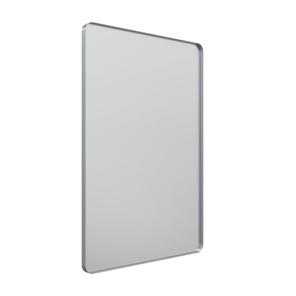 English Elm 24 X 36 Rectangular Wall Mirror Slim Aluminum Frame Tempered Glass Bathroom Vanity Silver W1920P498828