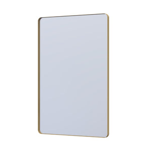 English Elm 24 X 36 Rectangular Wall Mirror Slim Aluminum Frame Tempered Glass Bathroom Vanity Gold W1920P498834