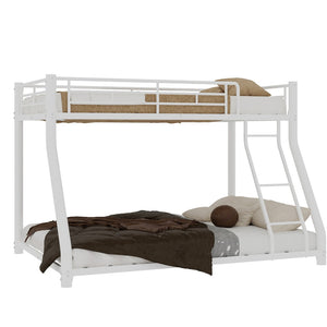 English Elm Metal Twin Over Full Bunk Bed Powder Coated White Frame for Shared Kids Rooms W1935P379095