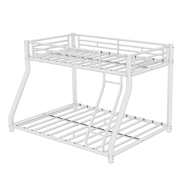 English Elm Metal Twin Over Full Bunk Bed Powder Coated White Frame for Shared Kids Rooms W1935P379095
