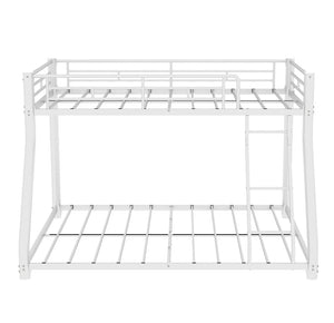 English Elm Metal Twin Over Full Bunk Bed Powder Coated White Frame for Shared Kids Rooms W1935P379095