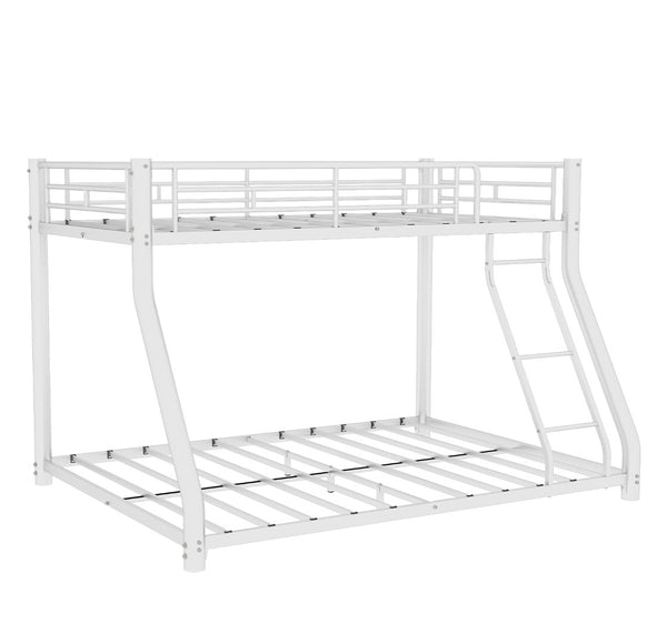 English Elm Metal Twin Over Full Bunk Bed Powder Coated White Frame for Shared Kids Rooms W1935P379095