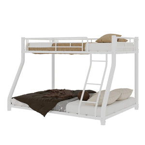 English Elm Metal Twin Over Full Bunk Bed Powder Coated White Frame for Shared Kids Rooms W1935P379095
