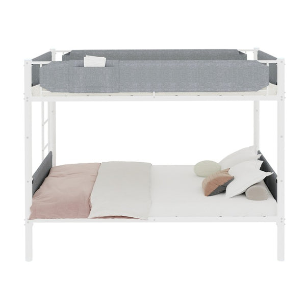 English Elm Iron Twin Over Bunk Bed Convertible Metal Frame with Linen Storage Pockets W1935P534754