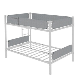 English Elm Iron Twin Over Bunk Bed Convertible Metal Frame with Linen Storage Pockets W1935P534754