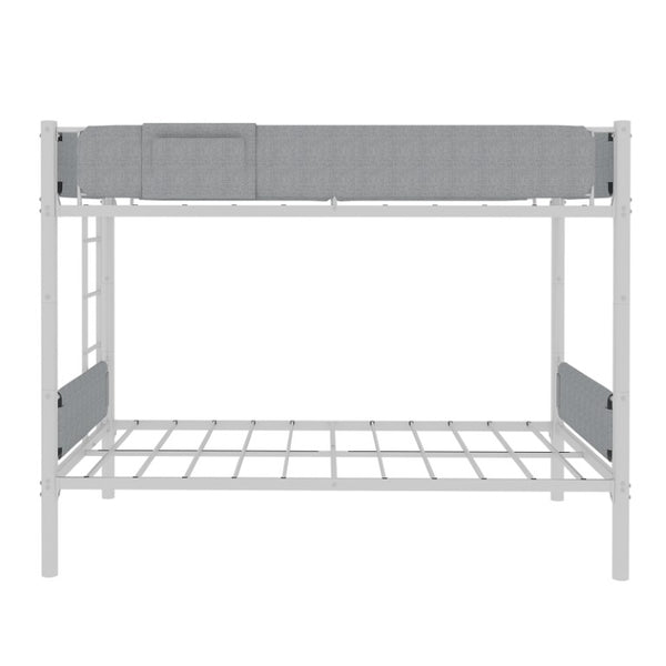 English Elm Iron Twin Over Bunk Bed Convertible Metal Frame with Linen Storage Pockets W1935P534754