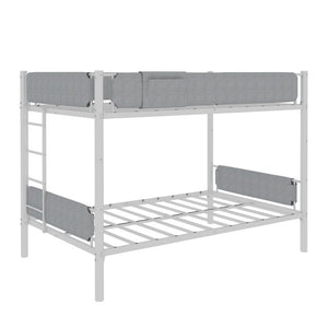 English Elm Iron Twin Over Bunk Bed Convertible Metal Frame with Linen Storage Pockets W1935P534754