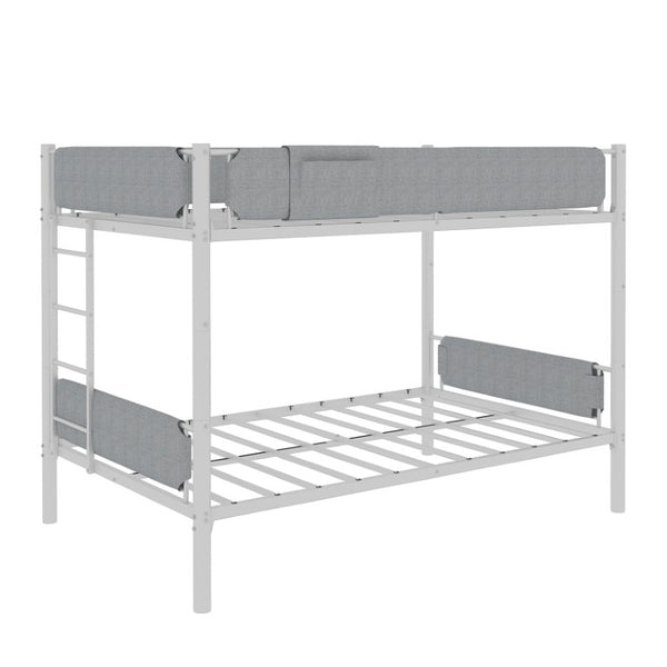 English Elm Iron Twin Over Bunk Bed Convertible Metal Frame with Linen Storage Pockets W1935P534754