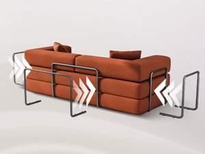 English Elm Folding Corduroy Floor Sofa Converts to King Sleeper Modular 4in1 Futon Lounge Orange W1955P357591