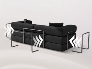 English Elm Folding Corduroy Floor Sofa Converts to King Sleeper Modular 4in1 Futon Lounge Black W1955P357593