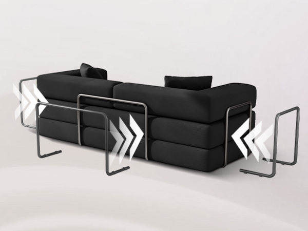 English Elm Folding Corduroy Floor Sofa Converts to King Sleeper Modular 4in1 Futon Lounge Black W1955P357593