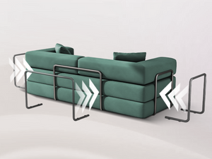 English Elm Folding Corduroy Floor Sofa Converts to King Sleeper Modular 4in1 Futon Lounge Green W1955P357596