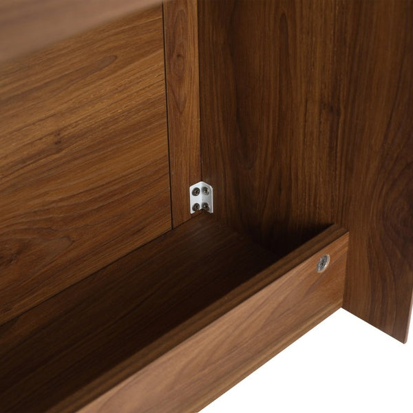 English Elm 18 Inch Floating Bathroom Vanity with Triple Glazed Ceramic Sink and Soft Close Cabinet Door Brown Ebony W1972P552389