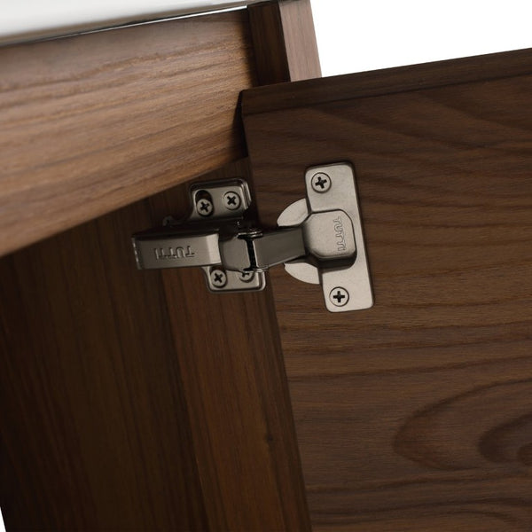 English Elm 18 Inch Floating Bathroom Vanity with Triple Glazed Ceramic Sink and Soft Close Cabinet Door Brown Ebony W1972P552389