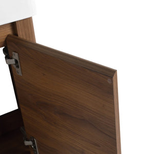 English Elm 18 Inch Floating Bathroom Vanity with Triple Glazed Ceramic Sink and Soft Close Cabinet Door Brown Ebony W1972P552389