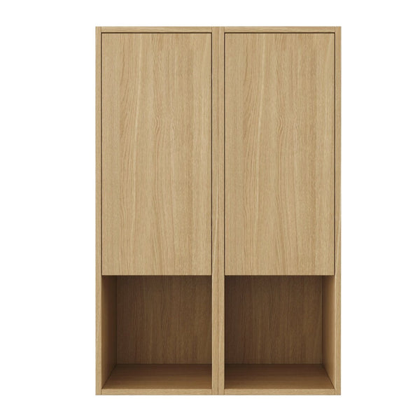 English Elm 24 Inch Oak Wall Mounted Cabinet Soft Close Doors Engineered Wood Bathroom Storage W1972S00027