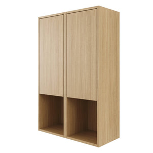 English Elm 24 Inch Oak Wall Mounted Cabinet Soft Close Doors Engineered Wood Bathroom Storage W1972S00027