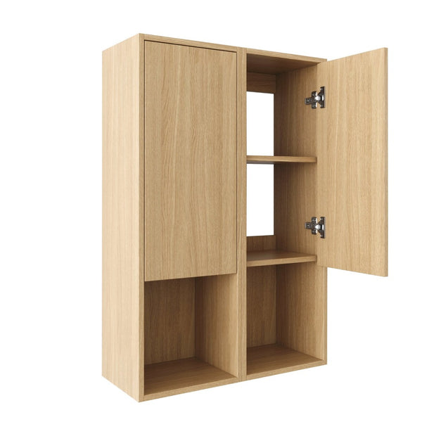English Elm 24 Inch Oak Wall Mounted Cabinet Soft Close Doors Engineered Wood Bathroom Storage W1972S00027
